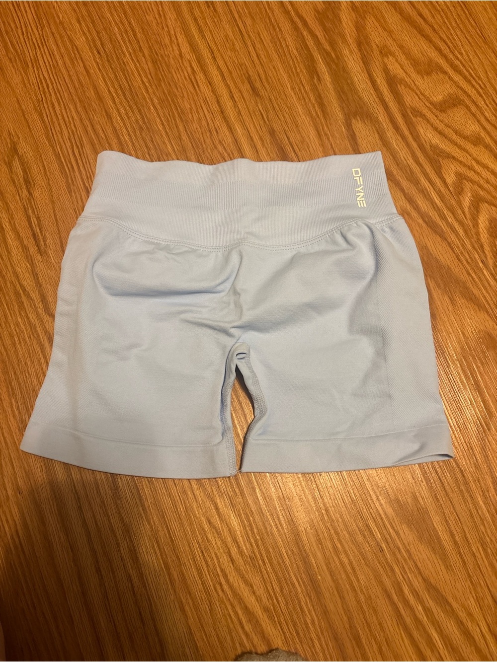DFYNE Light Blue Women’s Bike Shorts with High Waist